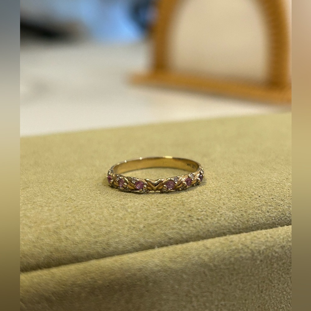Sofia Zakia Saturn’s Garland Ring, Rose Gold, Size 5 - Picture 2 of 10
